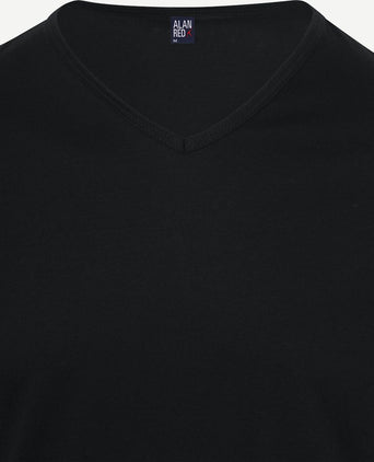 Vermont extra lang v-hals t-shirt zwart (2-pack)