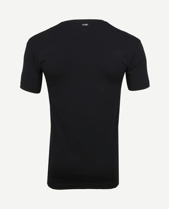 T-shirt NOV v-neck stretch zwart (2-pack)