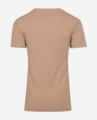 T-shirt NOV v-neck stretch beige (2-pack)