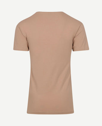 T-shirt NOV v-neck stretch beige (2-pack)