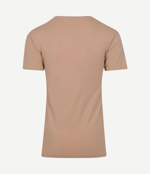 T-shirt NOV v-neck stretch beige (2-pack)