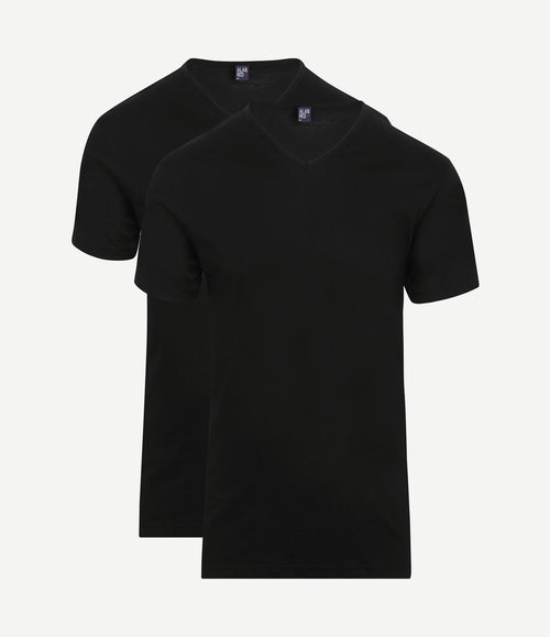 T-shirt v-hals Vermont zwart (2-pack)