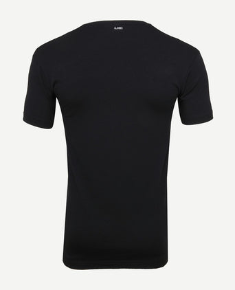 T-shirt NOV v-neck stretch zwart (2-pack)