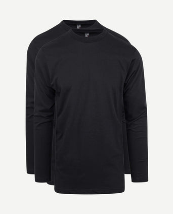 T-shirt Virginia zwart longsleeve (2-pack)