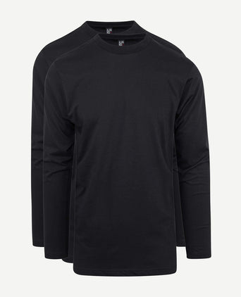 T-shirt Virginia zwart longsleeve (2-pack)