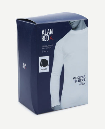 T-shirt Virginia zwart longsleeve (2-pack)