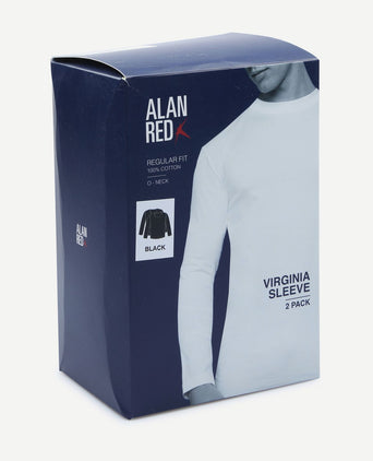 T-shirt Virginia zwart longsleeve (2-pack)