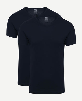 Vancouver t-shirt v-hals donkerblauw (2-pack)