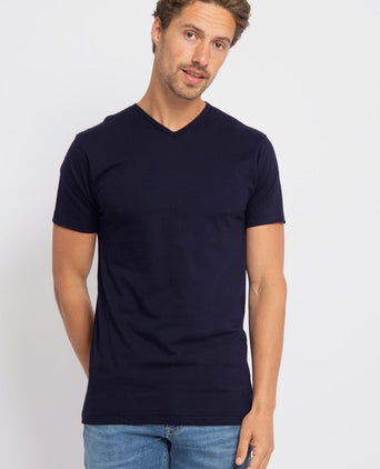 Alan Red Vancouver t-shirt v-hals donkerblauw (2-pack) | Slim-fit