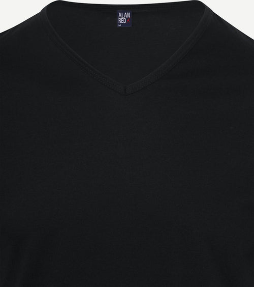 Alan Red Vermont extra lang v-hals t-shirt zwart (2-pack) | Regular-fit