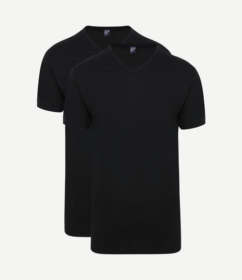 Vermont extra lang v-hals t-shirt zwart (2-pack)
