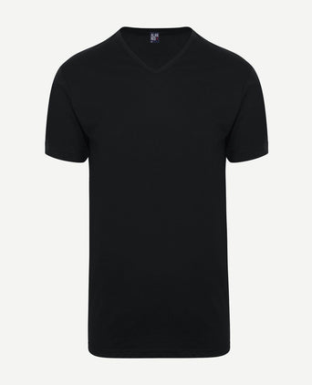 Vermont extra lang v-hals t-shirt zwart (2-pack)