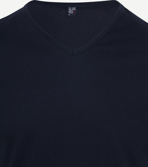 Alan Red Vermont extra lange t-shirts donkerblauw (2-pack) | Regular-fit