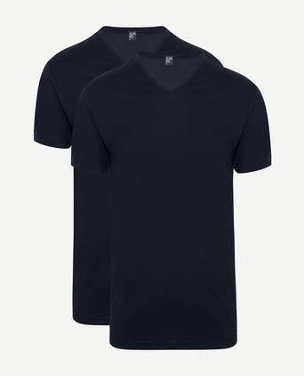 Alan Red Vermont extra lange t-shirts donkerblauw (2-pack) | Regular-fit