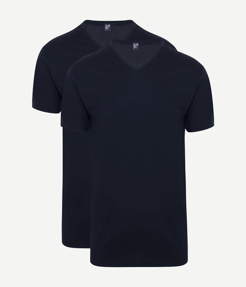 Alan Red Vermont extra lange t-shirts donkerblauw (2-pack) | Regular-fit