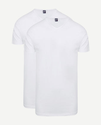 Vermont extra lange t-shirts wit (2-pack)