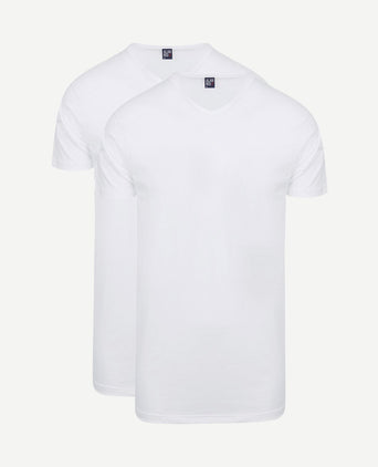 Vermont extra lange t-shirts wit (2-pack)