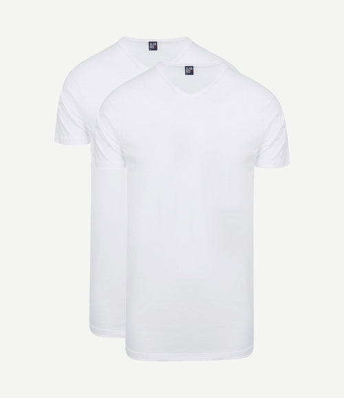 Vermont extra lange t-shirts wit (2-pack)