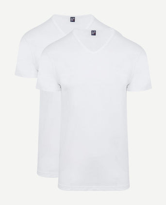 Alan Red Vermont t-shirt v-hals wit (2-pack) | Regular-fit