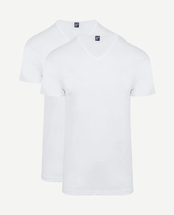 Vermont t-shirt v-hals wit (2-pack)