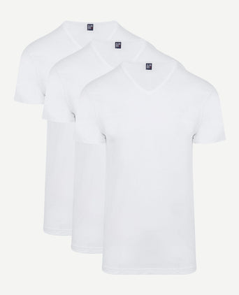 Vermont t-shirt v-hals wit (3-pack)