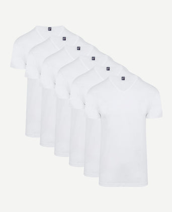 Vermont t-shirt v-hals wit (6-pack)