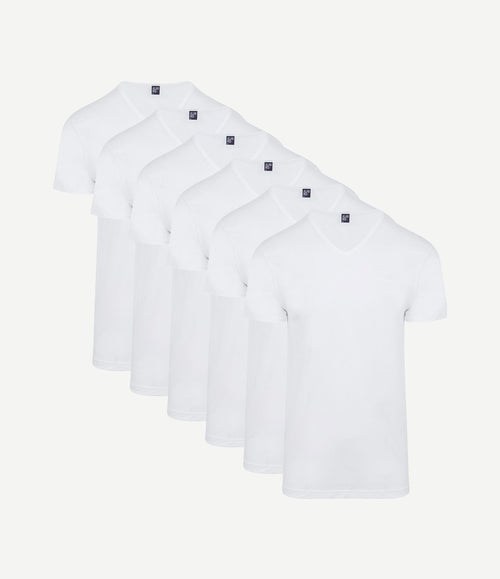 Vermont t-shirt v-hals wit (6-pack)