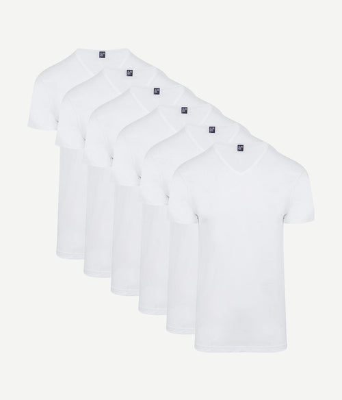 Vermont t-shirt v-hals wit (6-pack)