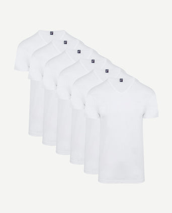 Vermont t-shirt v-hals wit (6-pack)