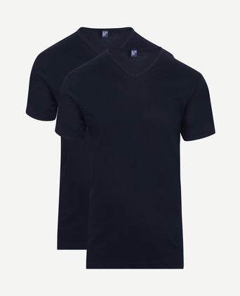 Vermont t-shirts v-hals donkerblauw (2-pack)