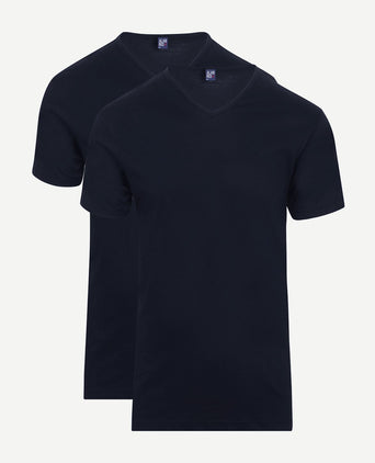 Vermont t-shirts v-hals donkerblauw (2-pack)