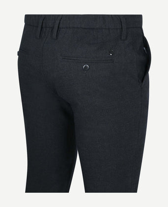 Alberto broek jump flanel herringbone donkerblauw | Slim-fit