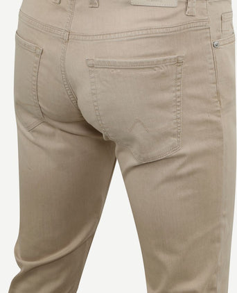 Pipe broek denim bruin beige