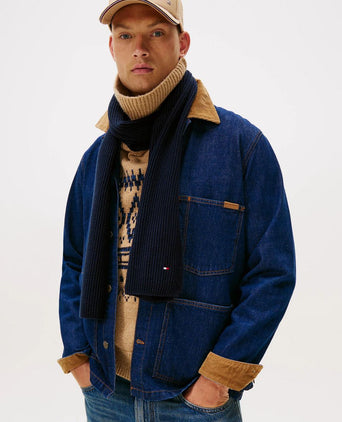 Rib sjaal donkerblauw