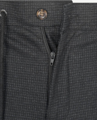 Chino das pied de poule antraciet