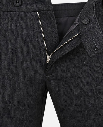 Broek Lennox herringbone grey stone