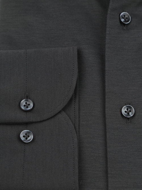 Profuomo japanese knitted overhemd antraciet | Slim-fit