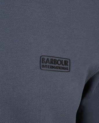 International longsleeve piqué poloshirt washed charcoal
