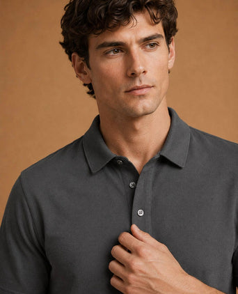 The James poloshirt antraciet
