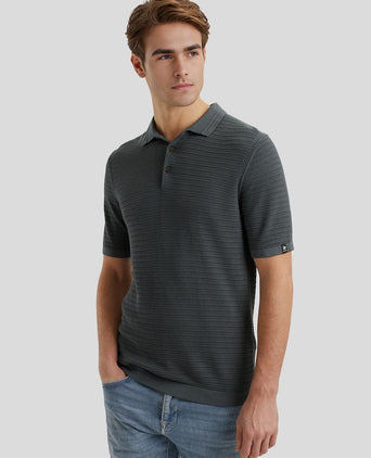 Poloshirt structuur dark slate