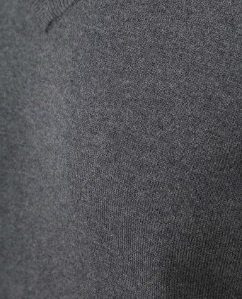 Trui cotton cashmere v-hals antraciet melange