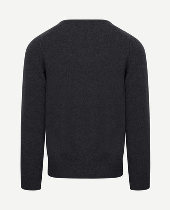 Pullover lamswol antraciet v