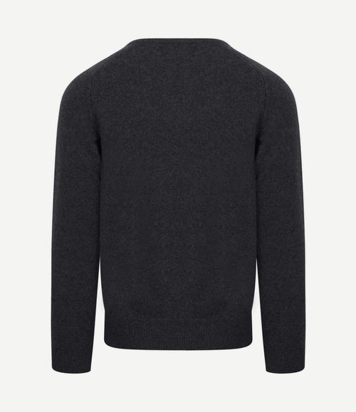 Pullover lamswol antraciet v