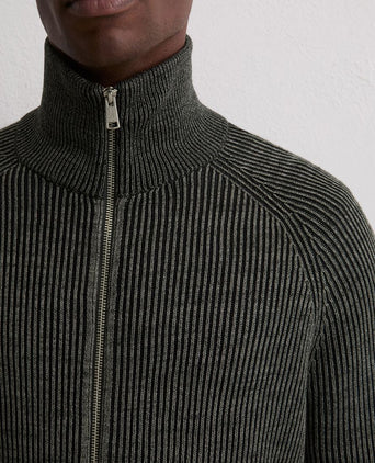 Vest rib wol mix grijs