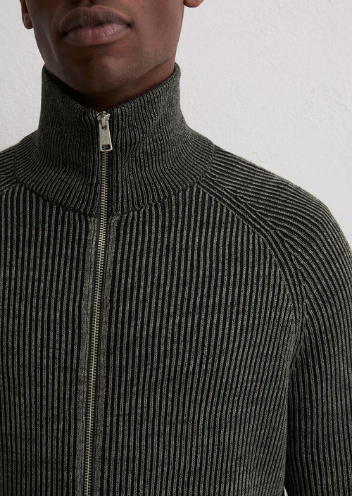 Vest rib wol mix grijs