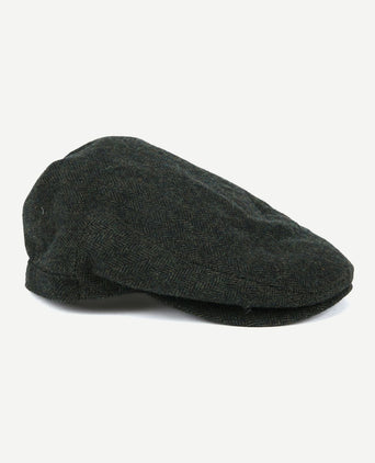 Barbour barlow flat cap herringbone donkergroen