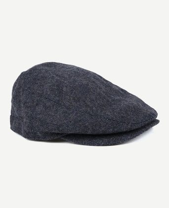Barbour barlow flat cap herringbone donkerblauw