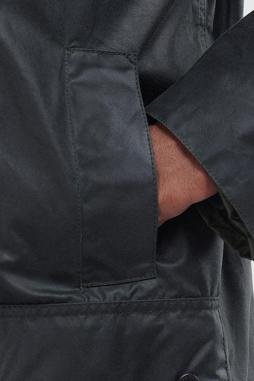 Barbour Border wax jas blauw | Regular-fit