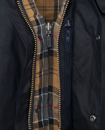 Border wax jas blauw
