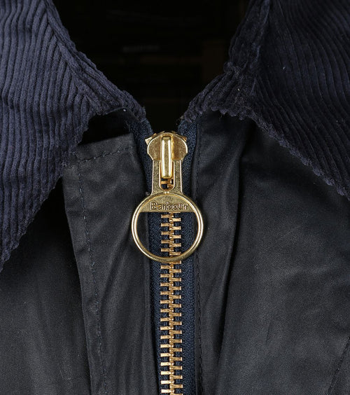 Barbour Border wax jas blauw | Regular-fit